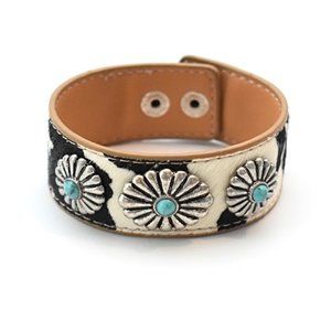 Black Cow Creek Concho Snap Cuff Bracelet